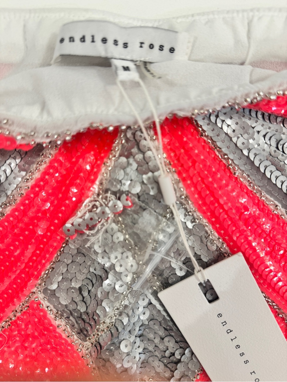 Endless Rose Pink and Silver Sequined Mini Skirt - Picture 8 of 8